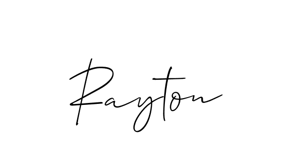 Create a beautiful signature design for name Rayton. With this signature (Allison_Script) fonts, you can make a handwritten signature for free. Rayton signature style 2 images and pictures png