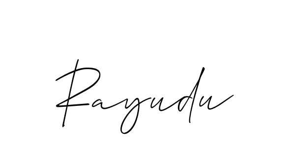 Make a beautiful signature design for name Rayudu. With this signature (Allison_Script) style, you can create a handwritten signature for free. Rayudu signature style 2 images and pictures png