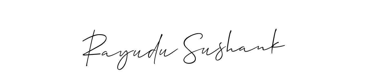 This is the best signature style for the Rayudu Sushank name. Also you like these signature font (Allison_Script). Mix name signature. Rayudu Sushank signature style 2 images and pictures png