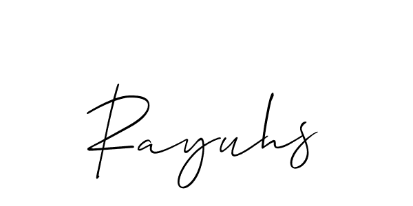 How to Draw Rayuhs signature style? Allison_Script is a latest design signature styles for name Rayuhs. Rayuhs signature style 2 images and pictures png