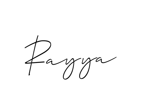 Create a beautiful signature design for name Rayya. With this signature (Allison_Script) fonts, you can make a handwritten signature for free. Rayya signature style 2 images and pictures png