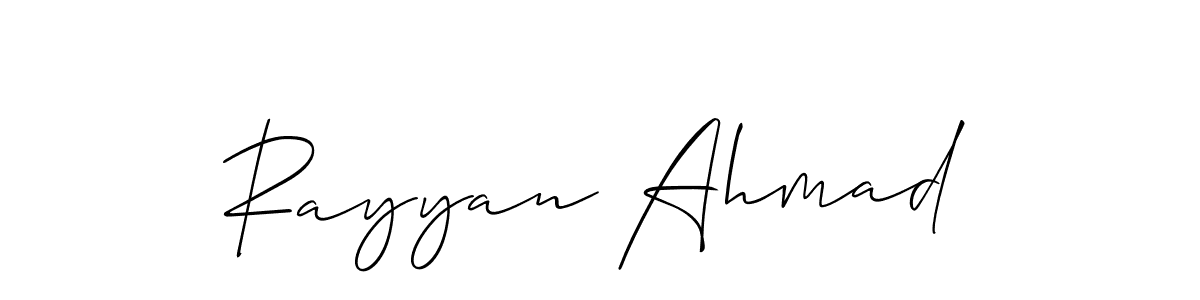 You should practise on your own different ways (Allison_Script) to write your name (Rayyan Ahmad) in signature. don't let someone else do it for you. Rayyan Ahmad signature style 2 images and pictures png