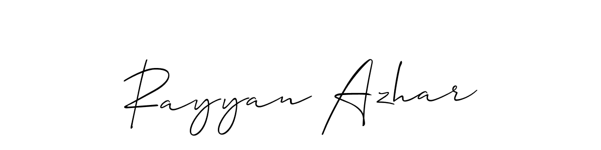 if you are searching for the best signature style for your name Rayyan Azhar. so please give up your signature search. here we have designed multiple signature styles  using Allison_Script. Rayyan Azhar signature style 2 images and pictures png