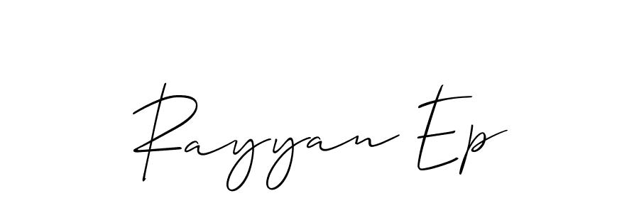 You should practise on your own different ways (Allison_Script) to write your name (Rayyan Ep) in signature. don't let someone else do it for you. Rayyan Ep signature style 2 images and pictures png