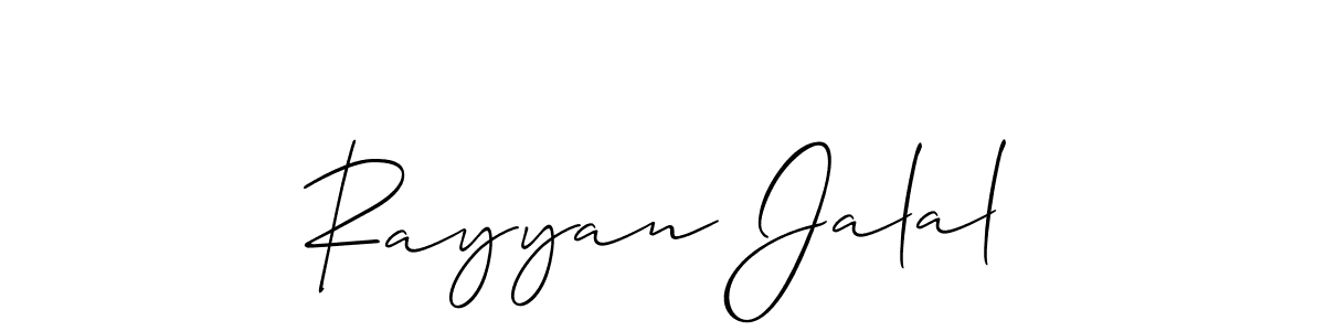 Create a beautiful signature design for name Rayyan Jalal. With this signature (Allison_Script) fonts, you can make a handwritten signature for free. Rayyan Jalal signature style 2 images and pictures png