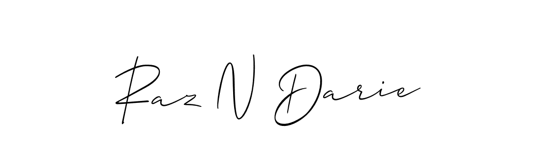 if you are searching for the best signature style for your name Raz N Darie. so please give up your signature search. here we have designed multiple signature styles  using Allison_Script. Raz N Darie signature style 2 images and pictures png