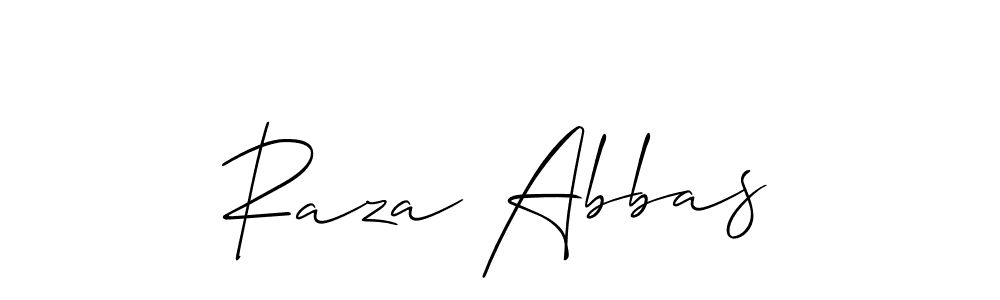 Make a beautiful signature design for name Raza Abbas. With this signature (Allison_Script) style, you can create a handwritten signature for free. Raza Abbas signature style 2 images and pictures png