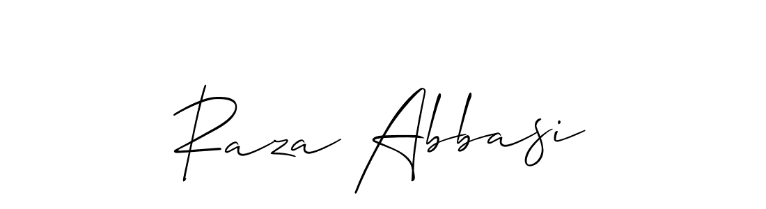 Make a beautiful signature design for name Raza Abbasi. With this signature (Allison_Script) style, you can create a handwritten signature for free. Raza Abbasi signature style 2 images and pictures png