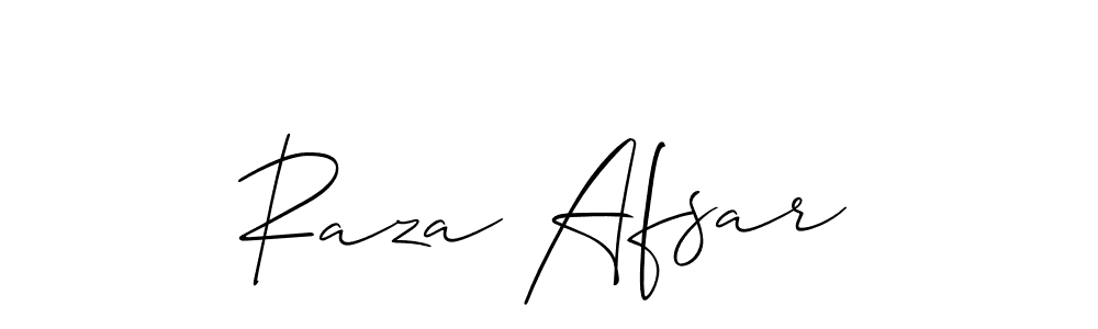 Also we have Raza Afsar name is the best signature style. Create professional handwritten signature collection using Allison_Script autograph style. Raza Afsar signature style 2 images and pictures png