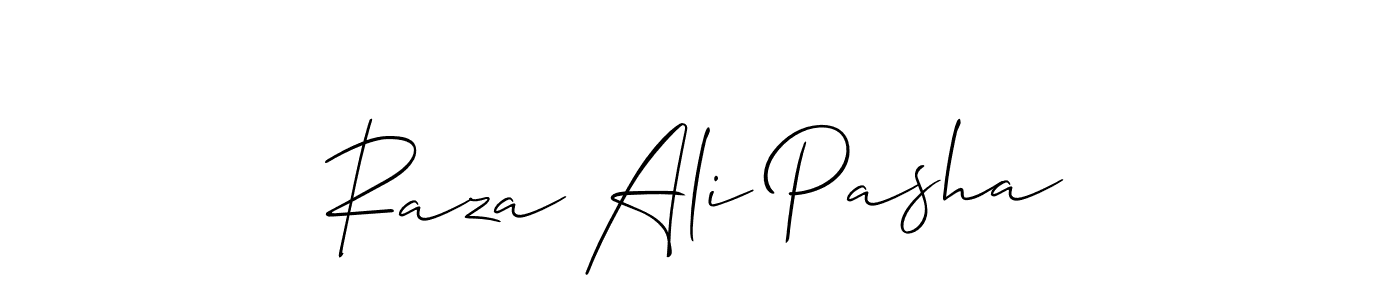 How to make Raza Ali Pasha name signature. Use Allison_Script style for creating short signs online. This is the latest handwritten sign. Raza Ali Pasha signature style 2 images and pictures png