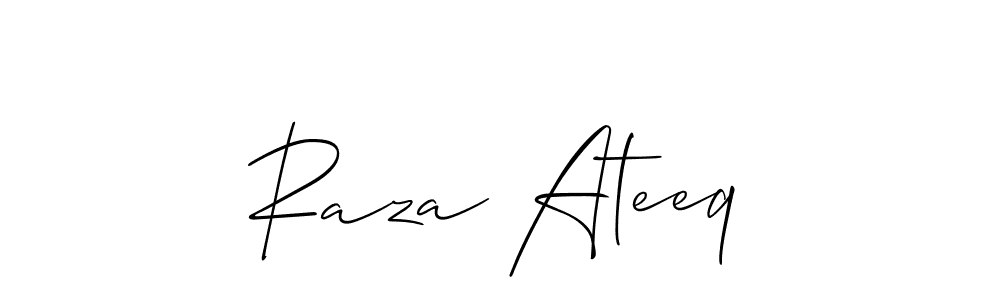 Design your own signature with our free online signature maker. With this signature software, you can create a handwritten (Allison_Script) signature for name Raza Ateeq. Raza Ateeq signature style 2 images and pictures png