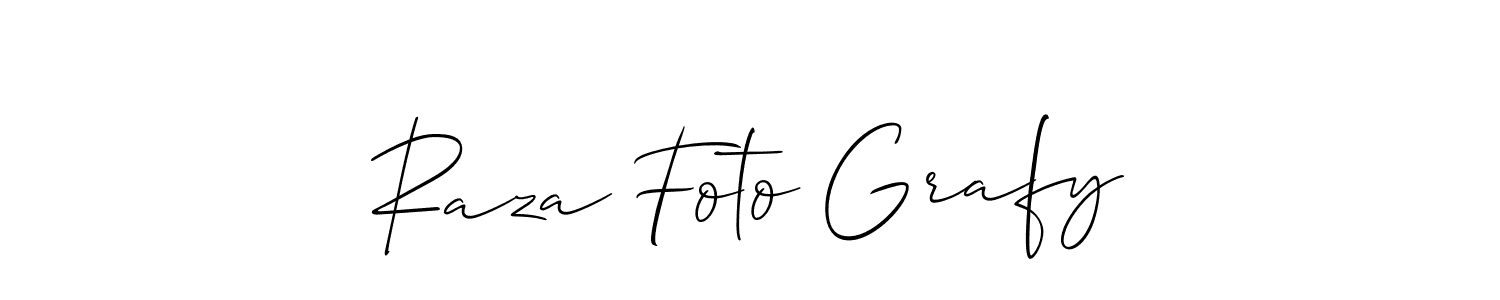 You should practise on your own different ways (Allison_Script) to write your name (Raza Foto Grafy) in signature. don't let someone else do it for you. Raza Foto Grafy signature style 2 images and pictures png