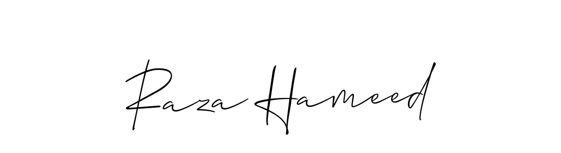 Use a signature maker to create a handwritten signature online. With this signature software, you can design (Allison_Script) your own signature for name Raza Hameed. Raza Hameed signature style 2 images and pictures png