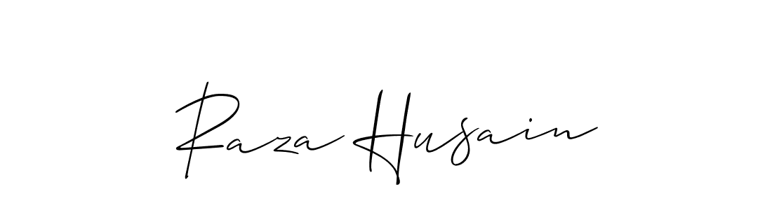 The best way (Allison_Script) to make a short signature is to pick only two or three words in your name. The name Raza Husain include a total of six letters. For converting this name. Raza Husain signature style 2 images and pictures png