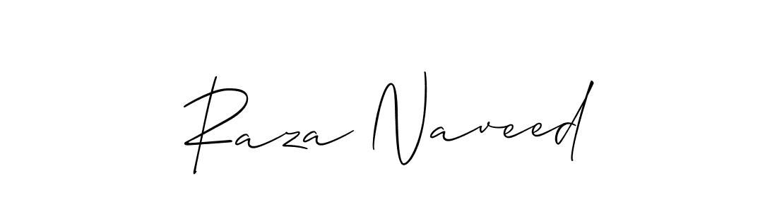 Make a beautiful signature design for name Raza Naveed. With this signature (Allison_Script) style, you can create a handwritten signature for free. Raza Naveed signature style 2 images and pictures png