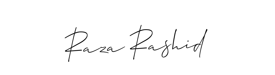 The best way (Allison_Script) to make a short signature is to pick only two or three words in your name. The name Raza Rashid include a total of six letters. For converting this name. Raza Rashid signature style 2 images and pictures png