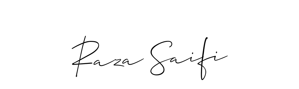 Also we have Raza Saifi name is the best signature style. Create professional handwritten signature collection using Allison_Script autograph style. Raza Saifi signature style 2 images and pictures png