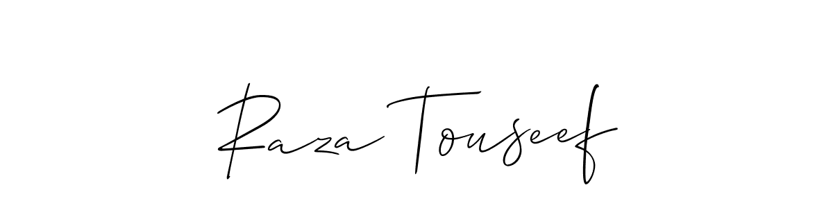 You can use this online signature creator to create a handwritten signature for the name Raza Touseef. This is the best online autograph maker. Raza Touseef signature style 2 images and pictures png