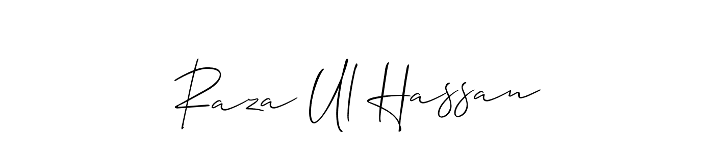 The best way (Allison_Script) to make a short signature is to pick only two or three words in your name. The name Raza Ul Hassan include a total of six letters. For converting this name. Raza Ul Hassan signature style 2 images and pictures png