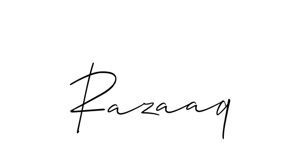 Similarly Allison_Script is the best handwritten signature design. Signature creator online .You can use it as an online autograph creator for name Razaaq. Razaaq signature style 2 images and pictures png