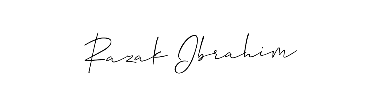 if you are searching for the best signature style for your name Razak Ibrahim. so please give up your signature search. here we have designed multiple signature styles  using Allison_Script. Razak Ibrahim signature style 2 images and pictures png