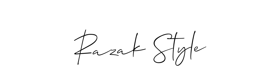 Similarly Allison_Script is the best handwritten signature design. Signature creator online .You can use it as an online autograph creator for name Razak Style. Razak Style signature style 2 images and pictures png