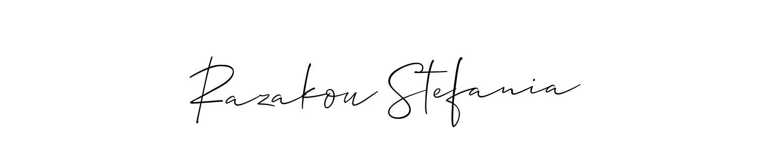 Design your own signature with our free online signature maker. With this signature software, you can create a handwritten (Allison_Script) signature for name Razakou Stefania. Razakou Stefania signature style 2 images and pictures png