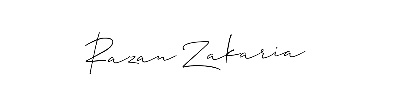 You should practise on your own different ways (Allison_Script) to write your name (Razan Zakaria) in signature. don't let someone else do it for you. Razan Zakaria signature style 2 images and pictures png