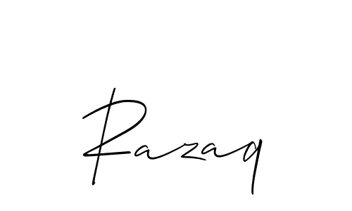 It looks lik you need a new signature style for name Razaq. Design unique handwritten (Allison_Script) signature with our free signature maker in just a few clicks. Razaq signature style 2 images and pictures png