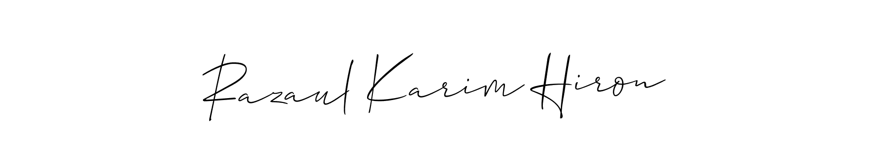 Razaul Karim Hiron stylish signature style. Best Handwritten Sign (Allison_Script) for my name. Handwritten Signature Collection Ideas for my name Razaul Karim Hiron. Razaul Karim Hiron signature style 2 images and pictures png