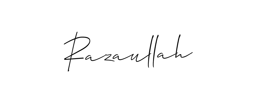 Also You can easily find your signature by using the search form. We will create Razaullah name handwritten signature images for you free of cost using Allison_Script sign style. Razaullah signature style 2 images and pictures png