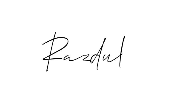 Also You can easily find your signature by using the search form. We will create Razdul name handwritten signature images for you free of cost using Allison_Script sign style. Razdul signature style 2 images and pictures png