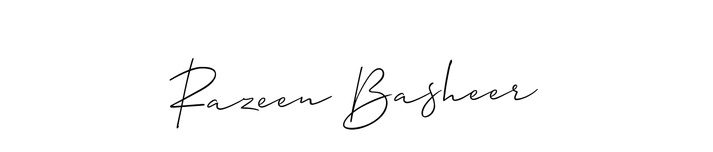 How to make Razeen Basheer signature? Allison_Script is a professional autograph style. Create handwritten signature for Razeen Basheer name. Razeen Basheer signature style 2 images and pictures png