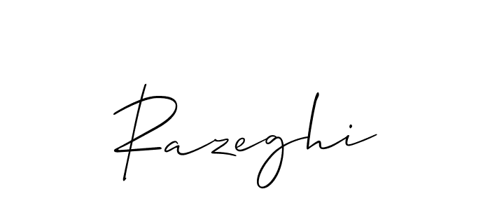 It looks lik you need a new signature style for name Razeghi. Design unique handwritten (Allison_Script) signature with our free signature maker in just a few clicks. Razeghi signature style 2 images and pictures png