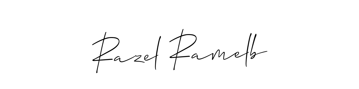 Once you've used our free online signature maker to create your best signature Allison_Script style, it's time to enjoy all of the benefits that Razel Ramelb name signing documents. Razel Ramelb signature style 2 images and pictures png