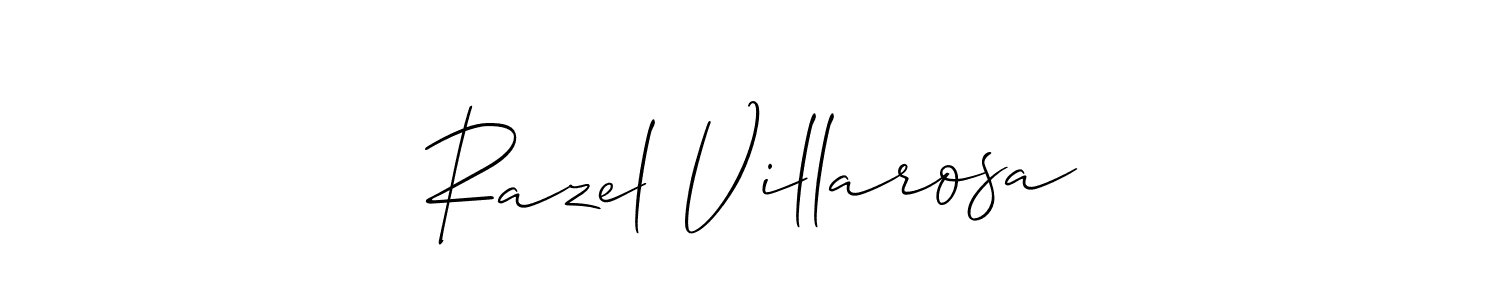 Allison_Script is a professional signature style that is perfect for those who want to add a touch of class to their signature. It is also a great choice for those who want to make their signature more unique. Get Razel Villarosa name to fancy signature for free. Razel Villarosa signature style 2 images and pictures png