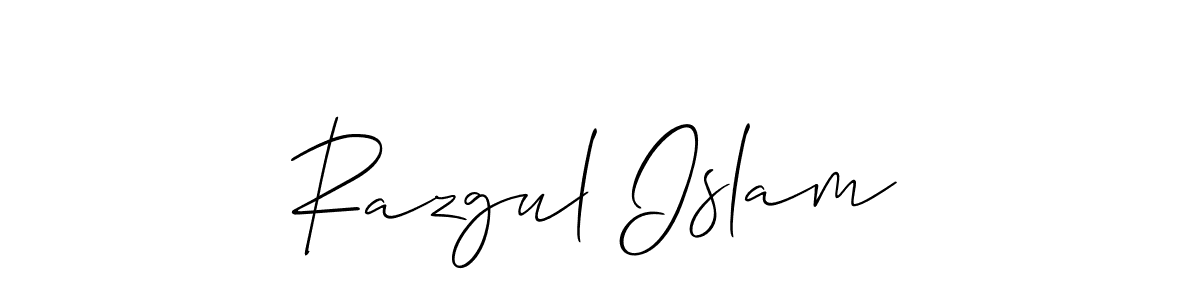 Allison_Script is a professional signature style that is perfect for those who want to add a touch of class to their signature. It is also a great choice for those who want to make their signature more unique. Get Razgul Islam name to fancy signature for free. Razgul Islam signature style 2 images and pictures png