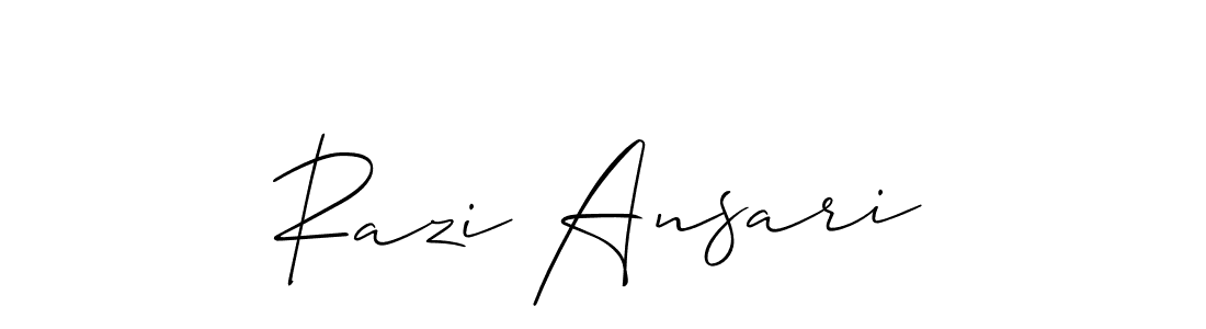 How to make Razi Ansari name signature. Use Allison_Script style for creating short signs online. This is the latest handwritten sign. Razi Ansari signature style 2 images and pictures png