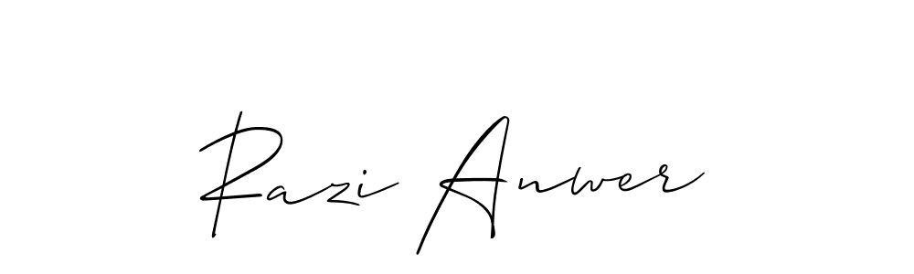You should practise on your own different ways (Allison_Script) to write your name (Razi Anwer) in signature. don't let someone else do it for you. Razi Anwer signature style 2 images and pictures png
