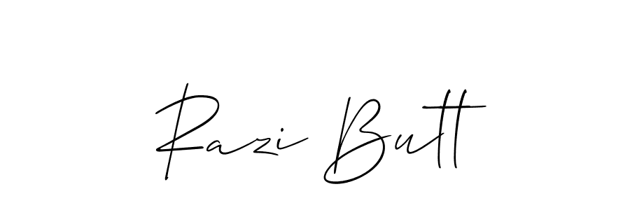 Design your own signature with our free online signature maker. With this signature software, you can create a handwritten (Allison_Script) signature for name Razi Butt. Razi Butt signature style 2 images and pictures png