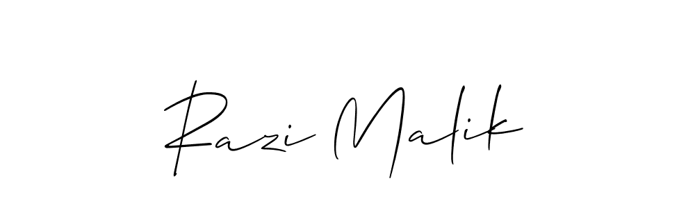 Similarly Allison_Script is the best handwritten signature design. Signature creator online .You can use it as an online autograph creator for name Razi Malik. Razi Malik signature style 2 images and pictures png