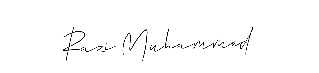 How to make Razi Muhammed name signature. Use Allison_Script style for creating short signs online. This is the latest handwritten sign. Razi Muhammed signature style 2 images and pictures png