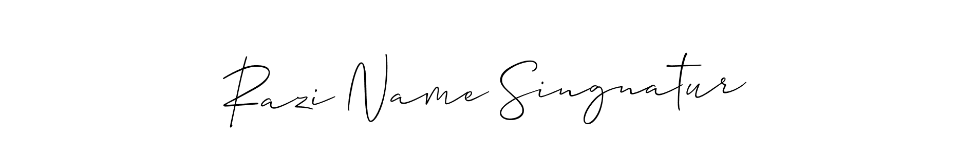 Create a beautiful signature design for name Razi Name Singnatur. With this signature (Allison_Script) fonts, you can make a handwritten signature for free. Razi Name Singnatur signature style 2 images and pictures png