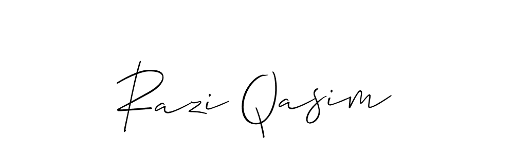 Create a beautiful signature design for name Razi Qasim. With this signature (Allison_Script) fonts, you can make a handwritten signature for free. Razi Qasim signature style 2 images and pictures png