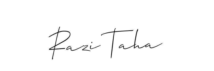 It looks lik you need a new signature style for name Razi Taha. Design unique handwritten (Allison_Script) signature with our free signature maker in just a few clicks. Razi Taha signature style 2 images and pictures png