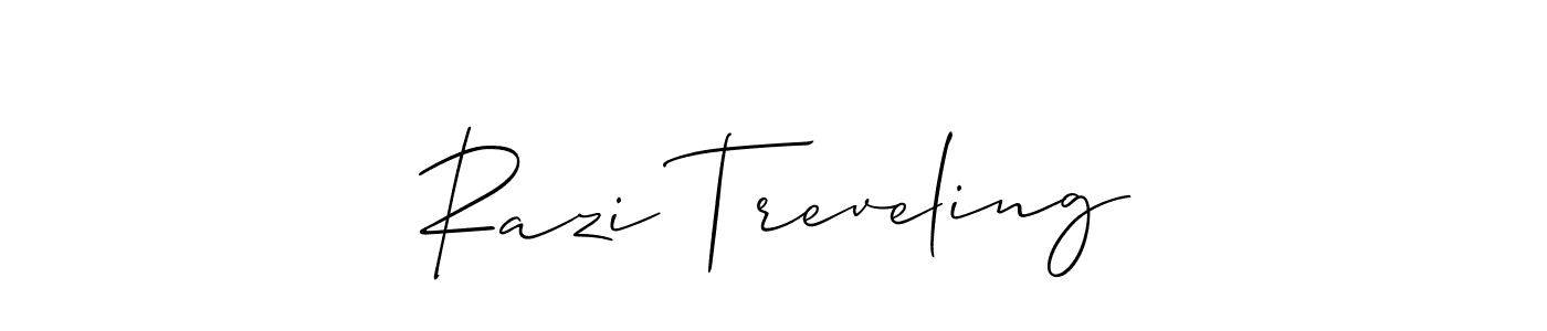 Razi Treveling stylish signature style. Best Handwritten Sign (Allison_Script) for my name. Handwritten Signature Collection Ideas for my name Razi Treveling. Razi Treveling signature style 2 images and pictures png