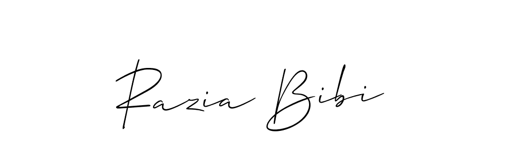 It looks lik you need a new signature style for name Razia Bibi. Design unique handwritten (Allison_Script) signature with our free signature maker in just a few clicks. Razia Bibi signature style 2 images and pictures png