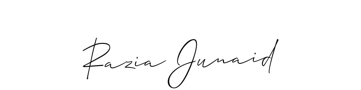 How to make Razia Junaid signature? Allison_Script is a professional autograph style. Create handwritten signature for Razia Junaid name. Razia Junaid signature style 2 images and pictures png