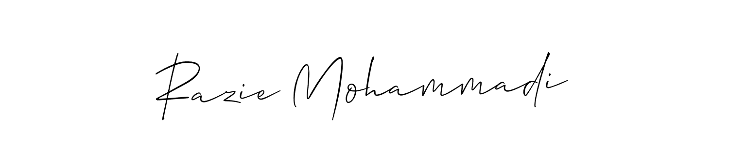 Make a short Razie Mohammadi signature style. Manage your documents anywhere anytime using Allison_Script. Create and add eSignatures, submit forms, share and send files easily. Razie Mohammadi signature style 2 images and pictures png