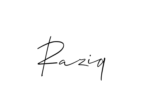 It looks lik you need a new signature style for name Raziq. Design unique handwritten (Allison_Script) signature with our free signature maker in just a few clicks. Raziq signature style 2 images and pictures png